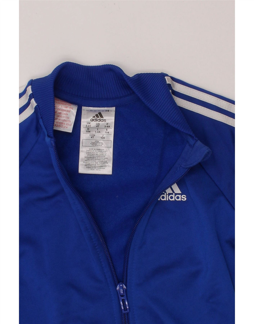 ADIDAS Boys Tracksuit Top Jacket 3-4 Years Blue Polyester Vintage Adidas and Second-Hand Adidas from Messina Hembry 
