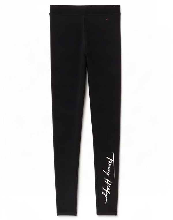 Damskie legginsy graficzne Tommy Hilfiger UK 8 Small, granatowe, bawełniane