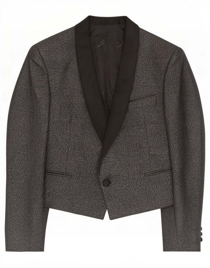 Męska marynarka zapinana na 1 guzik Pierre Cardin IT 50 XL, czarna wełna