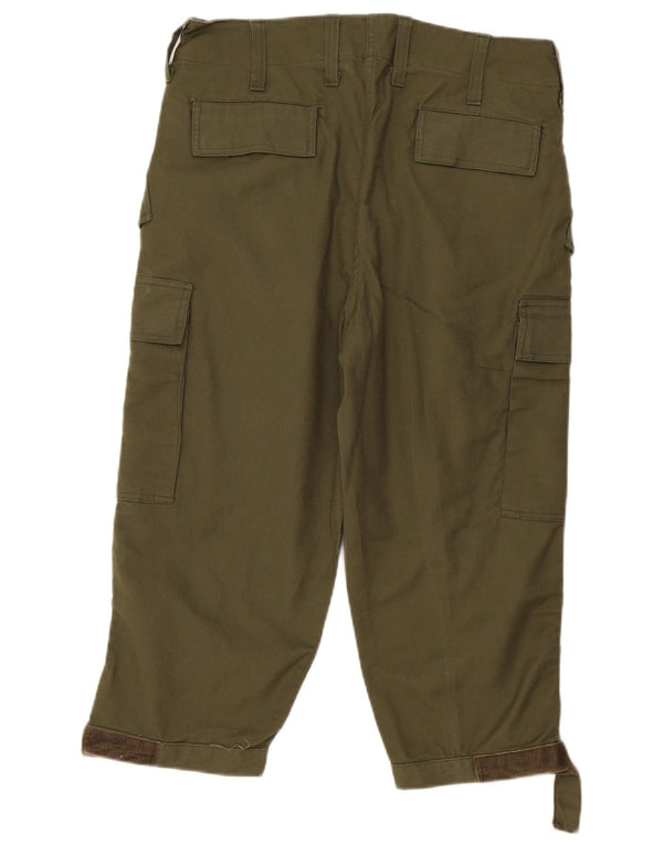 Vintage damskie zwężane spodnie Cargo Capri W34 L21 Khaki
