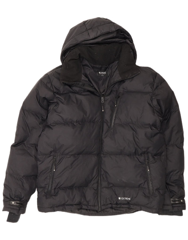Męska ocieplana kurtka z kapturem Mountain Warehouse UK 42 XL, czarny nylon