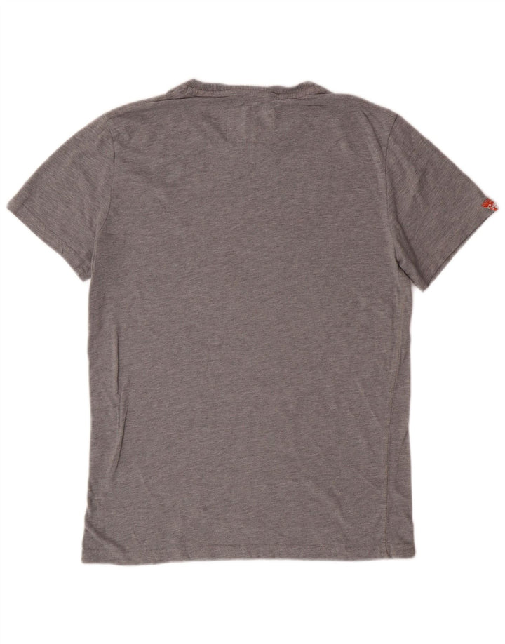 Męski T-shirt z grafiką Superdry, średni szary poliester