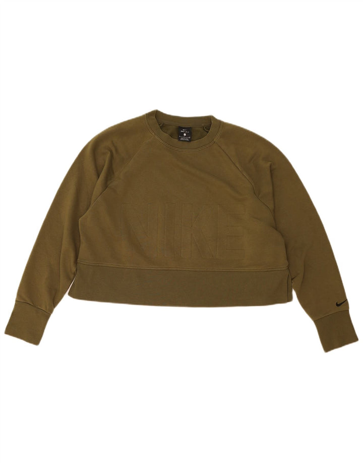 Damska bluza dresowa Nike Crop Oversize UK 10, mała, khaki, poliester