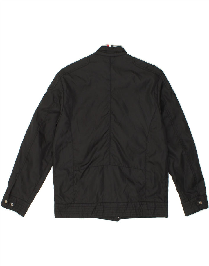 VINTAGE Boys Graphic Windbreaker Jacket 11-12 Years Black Colourblock Vintage Vintage and Second-Hand Vintage from Messina Hembry 