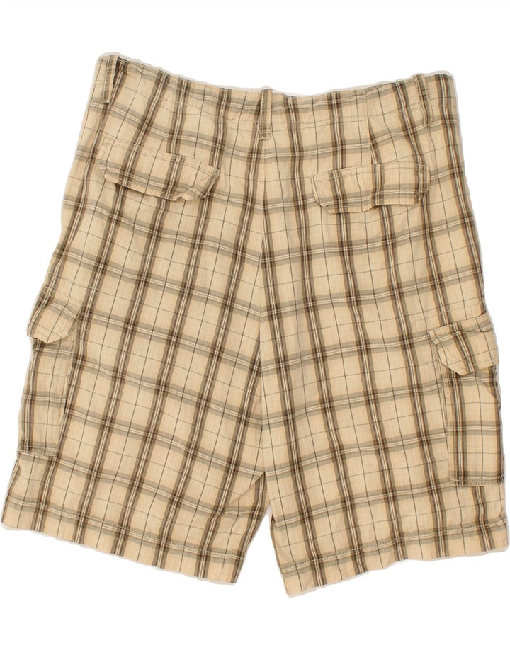 IZOD Mens Cargo Shorts W36 Large Beige Check Vintage Izod and Second-Hand Izod from Messina Hembry 