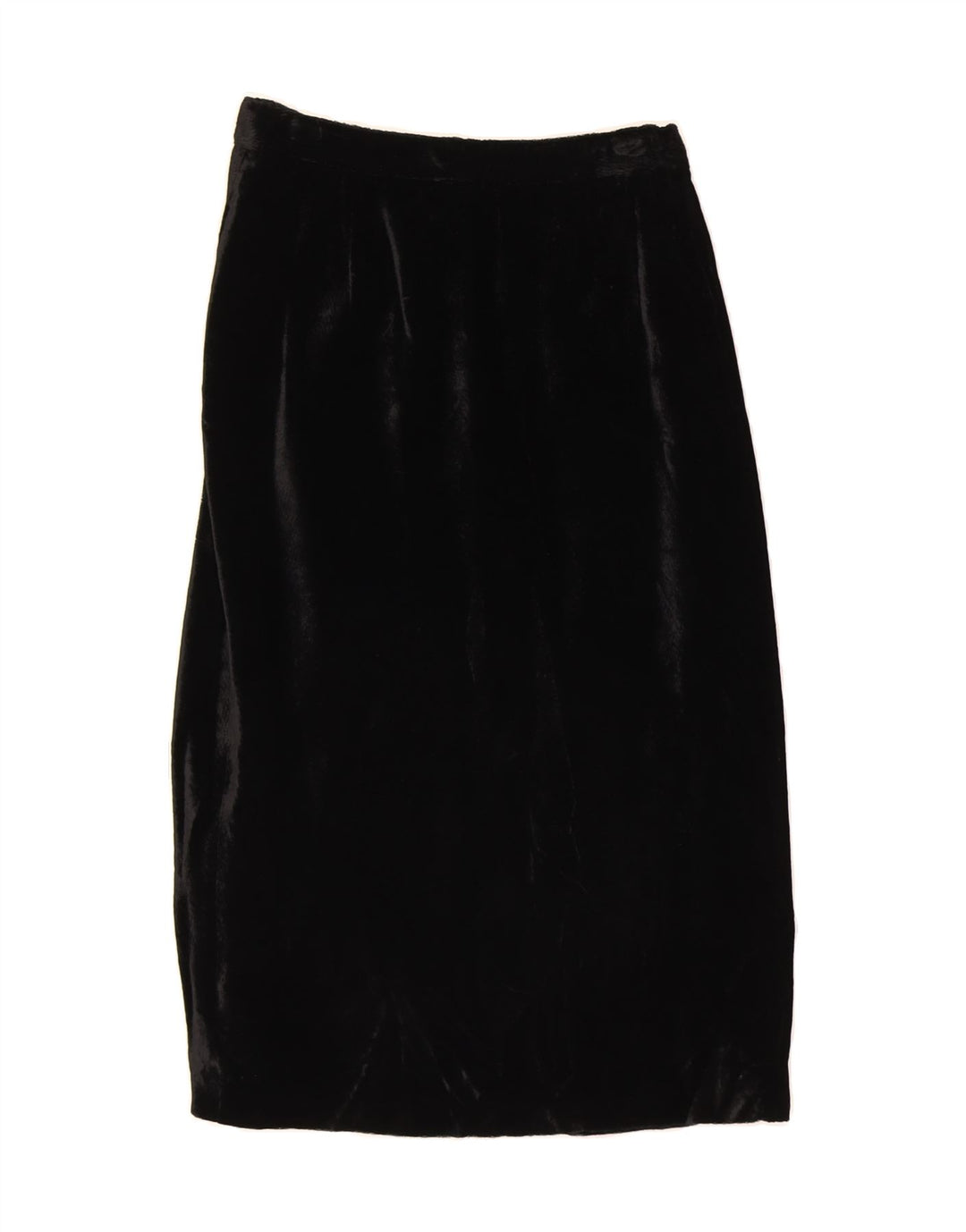 NEFER Womens Velvet Straight Skirt IT 42 Medium W26 Black Viscose Vintage Nefer and Second-Hand Nefer from Messina Hembry 