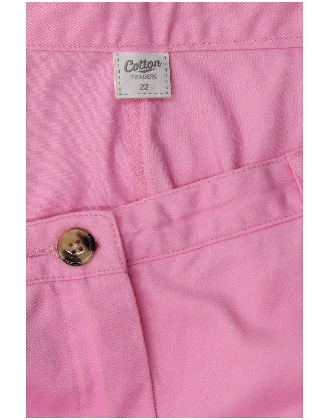 Spodnie damskie COTTON TRADERS Proste Chino UK 22 3XL W44 L29 Różowe