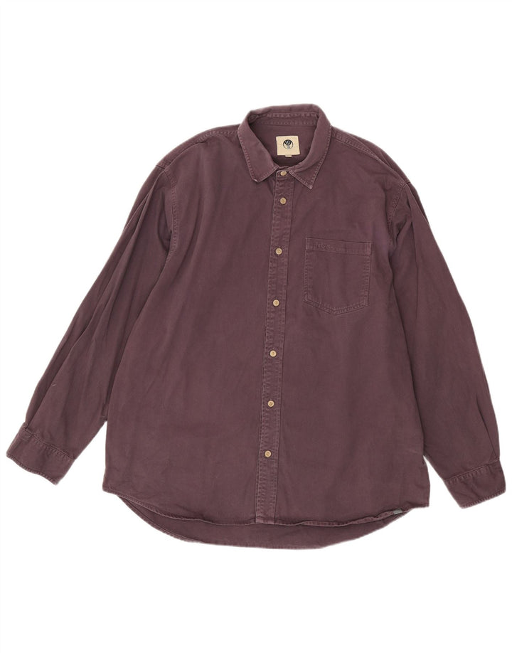 Koszula męska Fat Face, duża, fioletowa, bawełniana