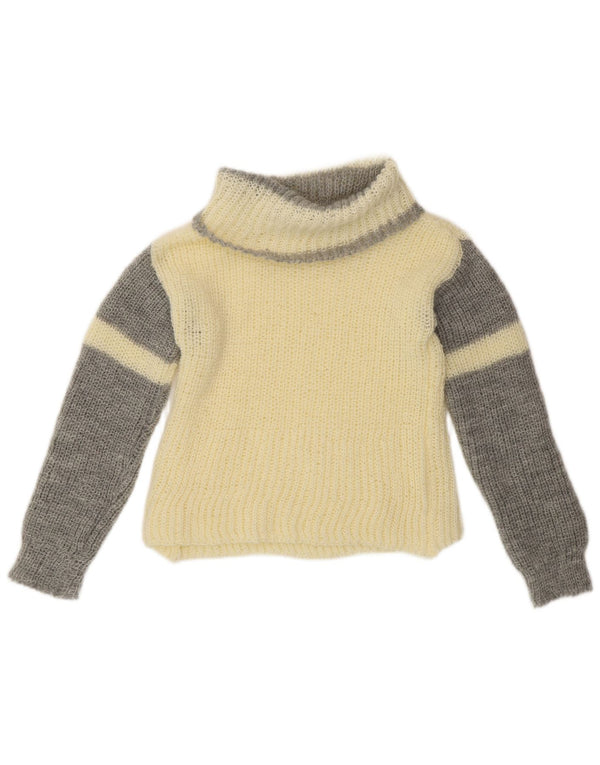 Sweter damski VINTAGE z wywijanym dekoltem UK 10, mały, złamany biały kolor