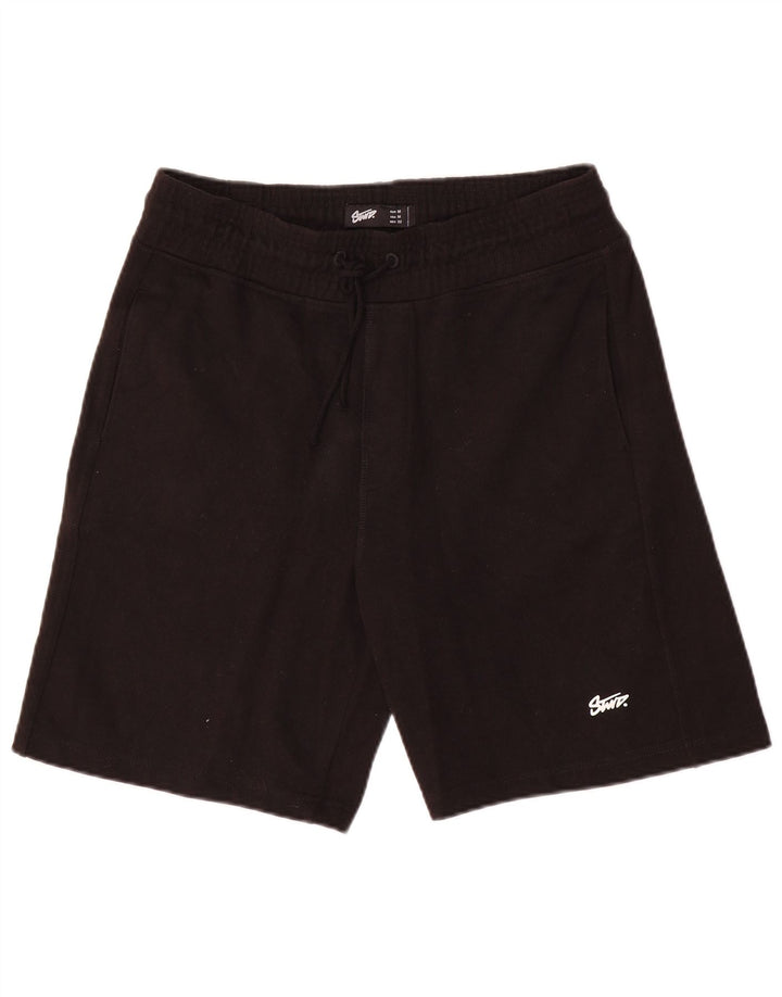 Męskie spodenki sportowe Pull & Bear, średniej wielkości, czarne, bawełniane