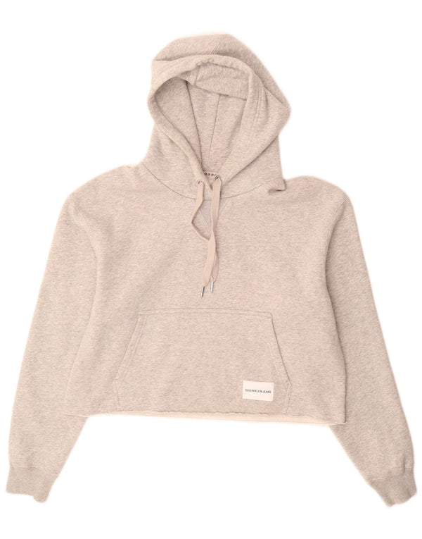 Damski sweter z kapturem Calvin Klein Jeans, UK 14, średni szary, bawełniany