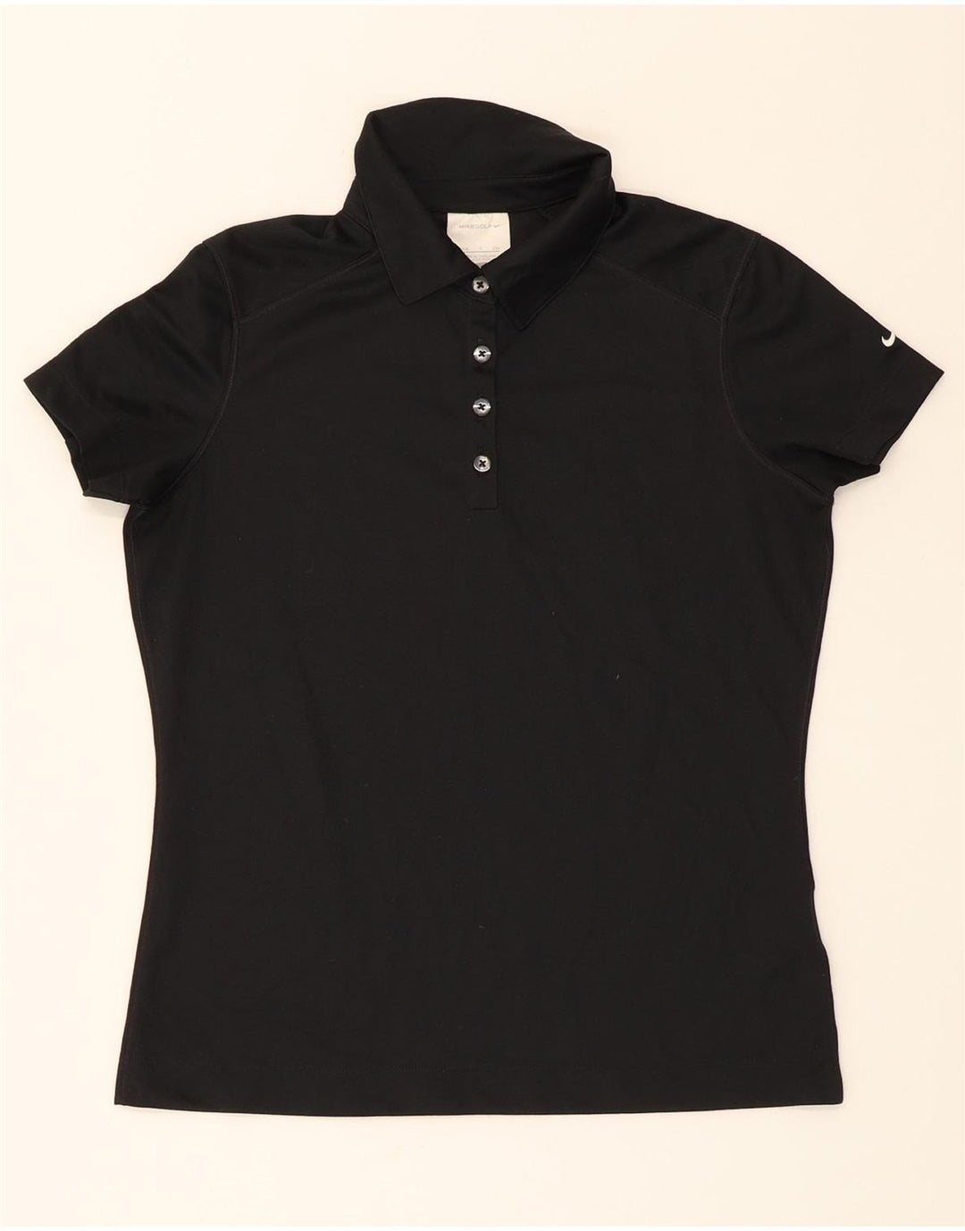 NIKE Womens Oversized Polo Shirt UK 10 Small Black Polyester Vintage Nike and Second-Hand Nike from Messina Hembry 