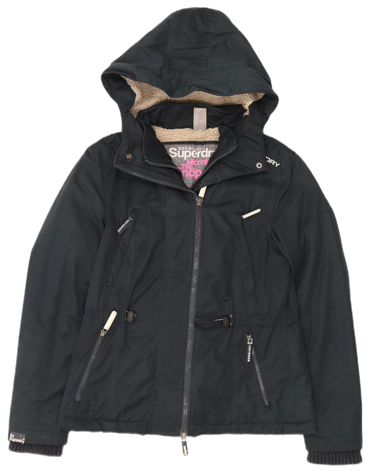 Damska kurtka wiatrówka Superdry Windparka UK 16, duża, granatowa