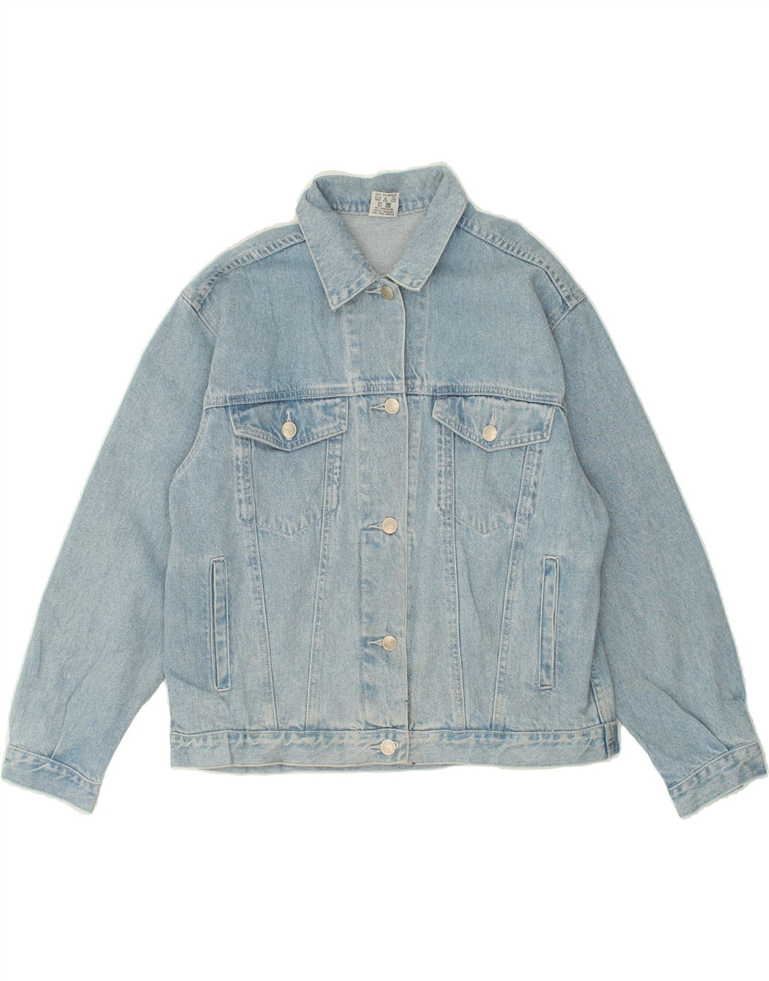 VINTAGE Womens Graphic Denim Jacket EU 36 Small Blue Cotton Vintage Vintage and Second-Hand Vintage from Messina Hembry 