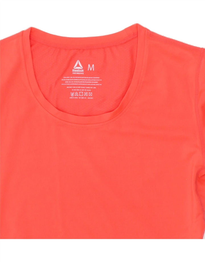 REEBOK Womens T-Shirt Top UK 12 Medium Orange Polyester Vintage Reebok and Second-Hand Reebok from Messina Hembry 