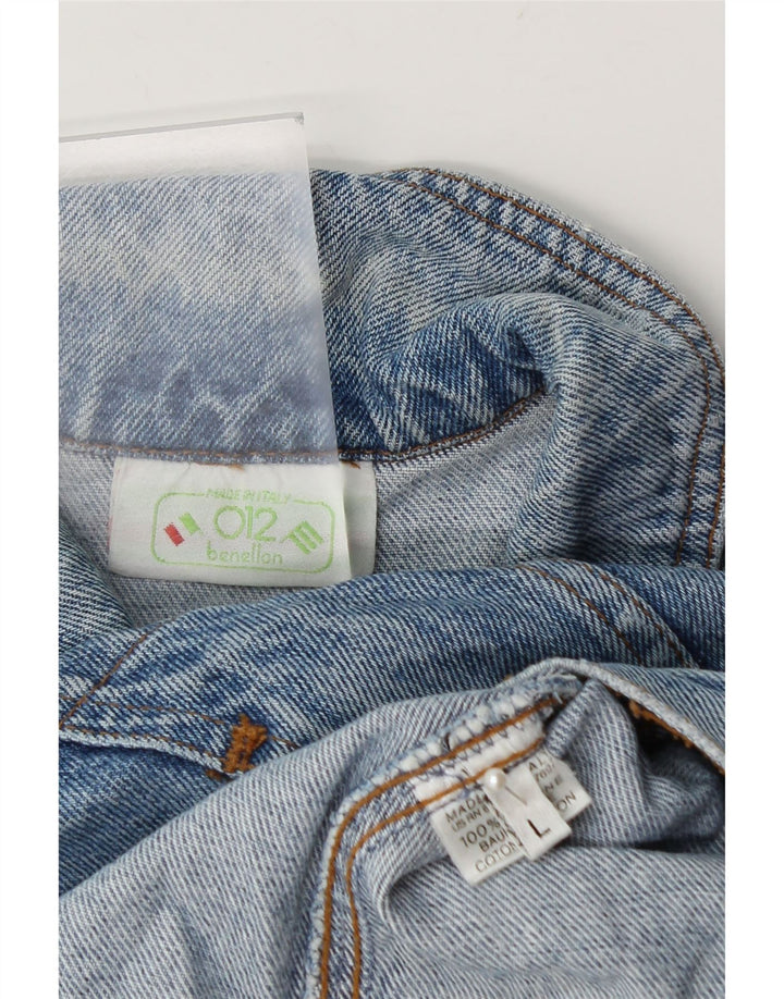 Kurtka jeansowa chłopięca Benetton 7-8 lat, duża, niebieska, bawełniana