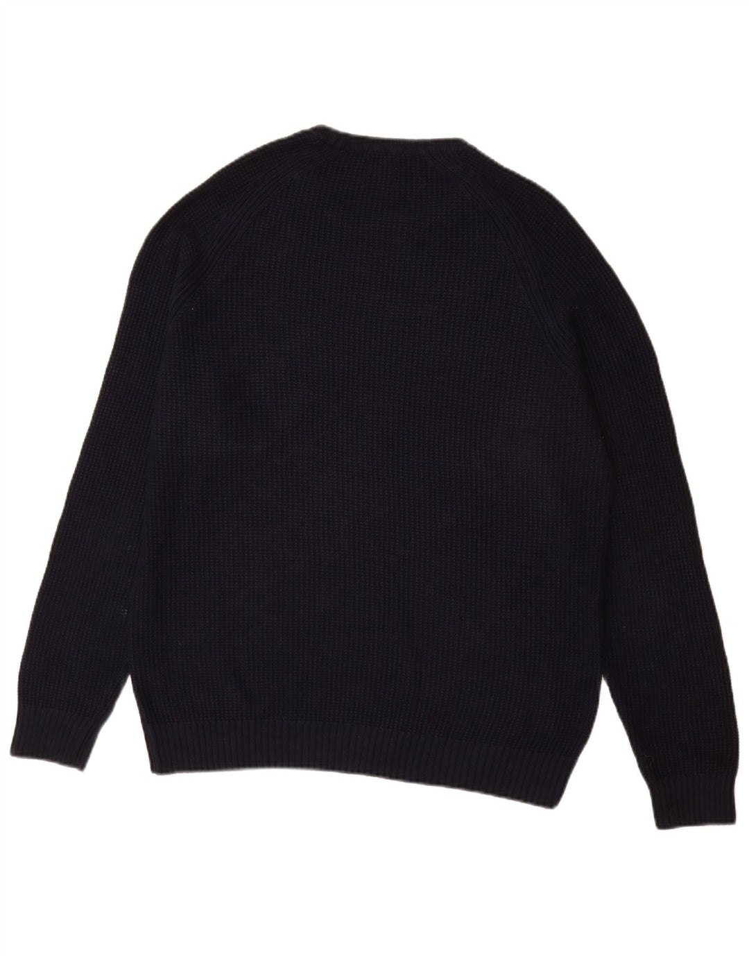 Męski sweter z okrągłym dekoltem Zara, duży, granatowy, bawełniany