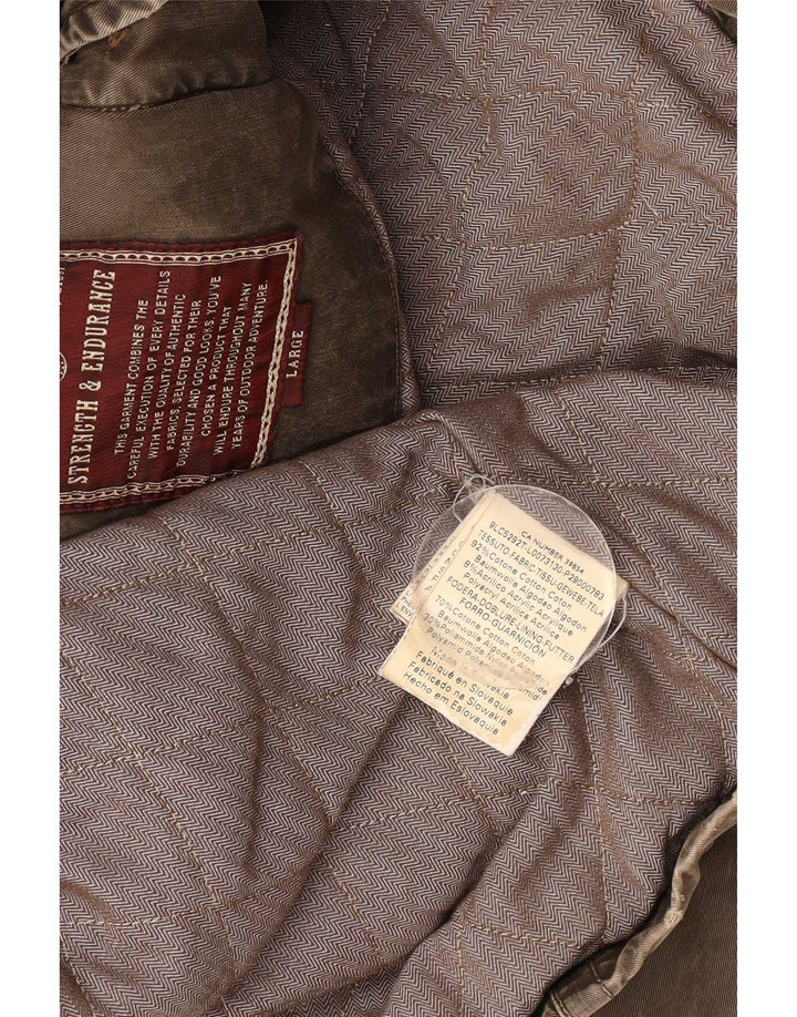 Męska kurtka użytkowa Marlboro Classics UK 40, duża, bawełniana khaki
