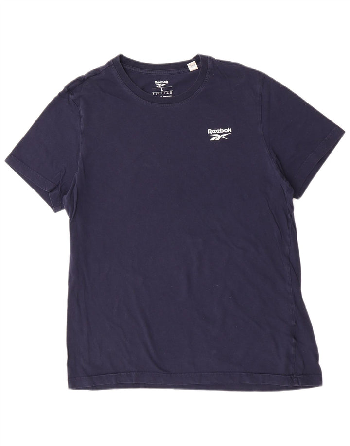 T-shirt męski Reebok, duży, granatowy, bawełniany