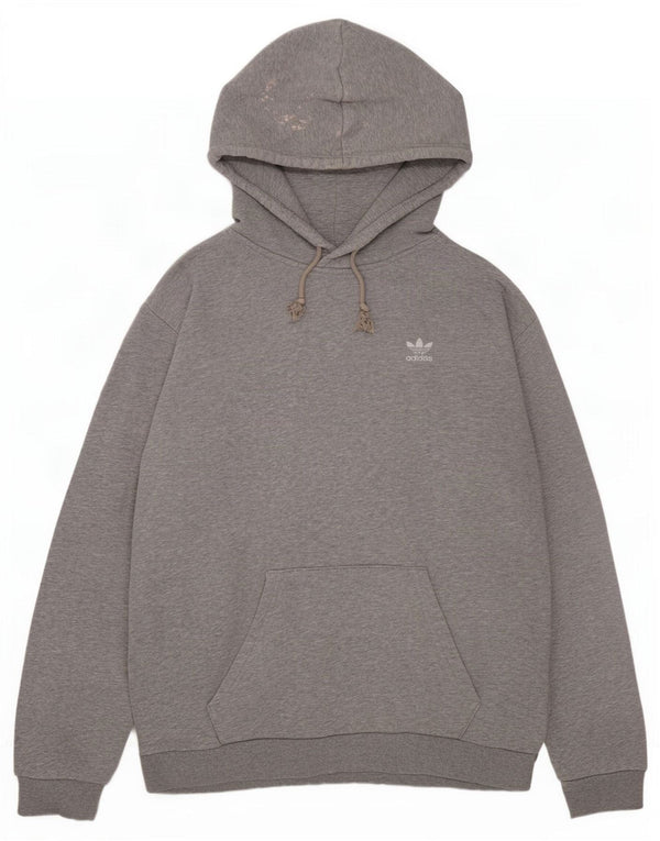 Męska bluza z kapturem Adidas, średnia szara, nakrapiana bawełna