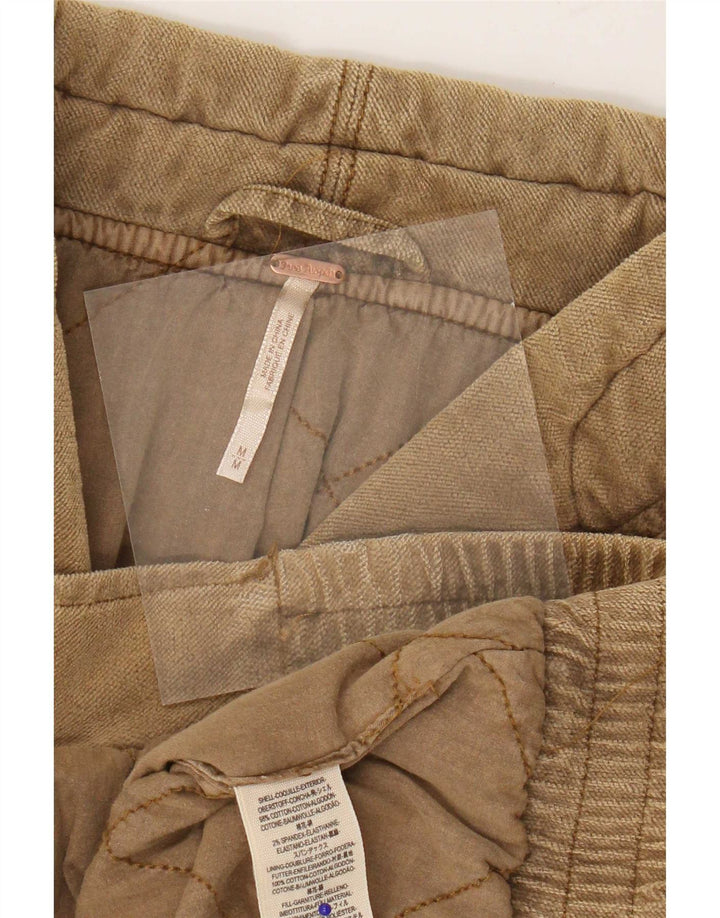 Damska pikowana kurtka oversize Free People UK 14, średnio brązowa, bawełniana