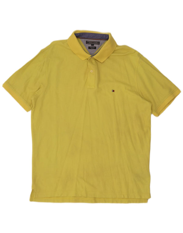 Męska koszulka polo Slim Fit Tommy Hilfiger, 2XL, żółta bawełna