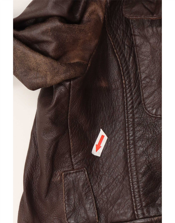 Chyston Damska skórzana kurtka użytkowa UK 12 Medium Brown