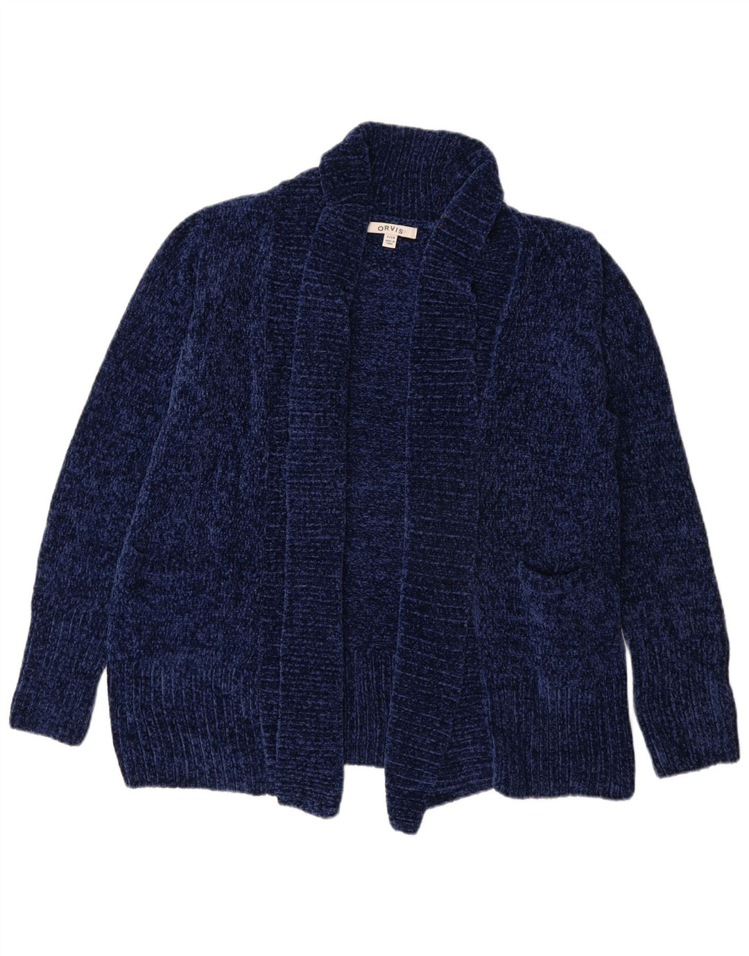 Damski sweter oversize Orvis z otwartym kardiganem UK 10, mały, granatowy