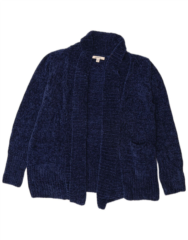 Damski sweter oversize Orvis z otwartym kardiganem UK 10, mały, granatowy