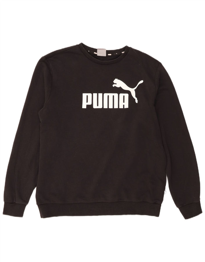 Męska bluza z grafiką Puma, duża, czarna, bawełniana