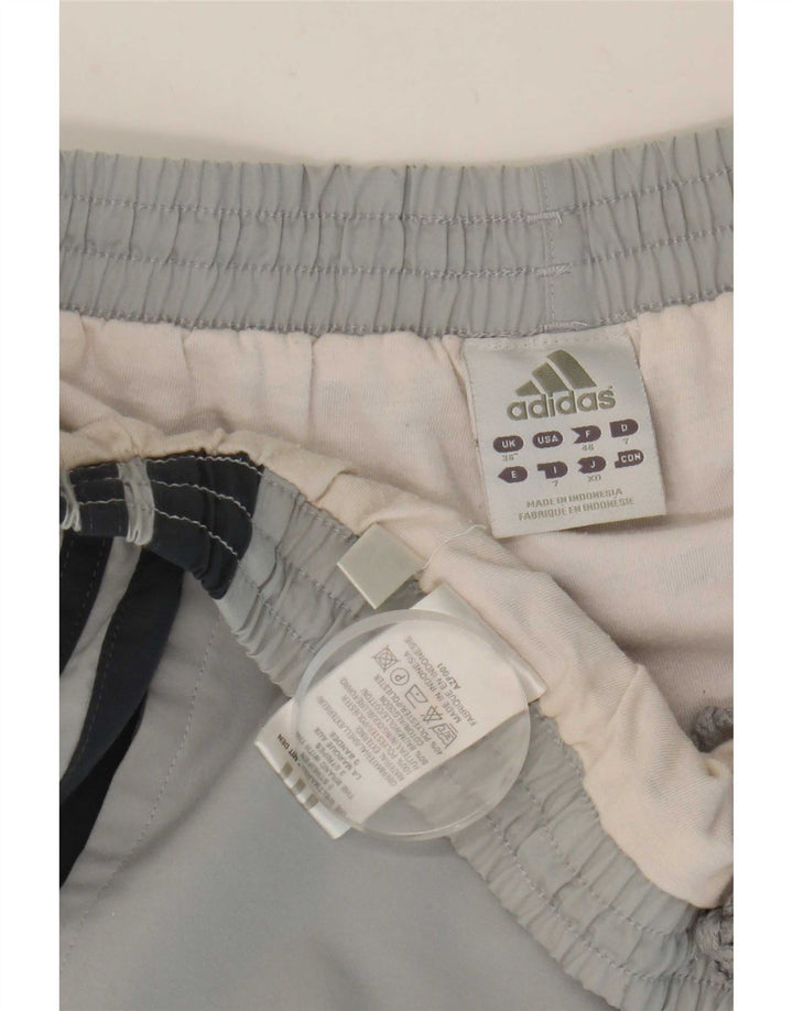 Męskie spodenki sportowe Adidas, duże, szare, bawełniane z blokami kolorów