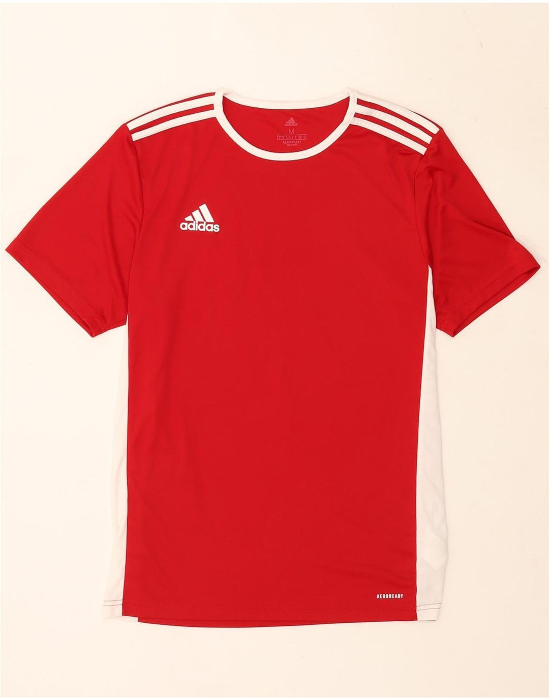 Męska koszulka Adidas Aeroready Top z poliestru w kolorze średniej czerwieni