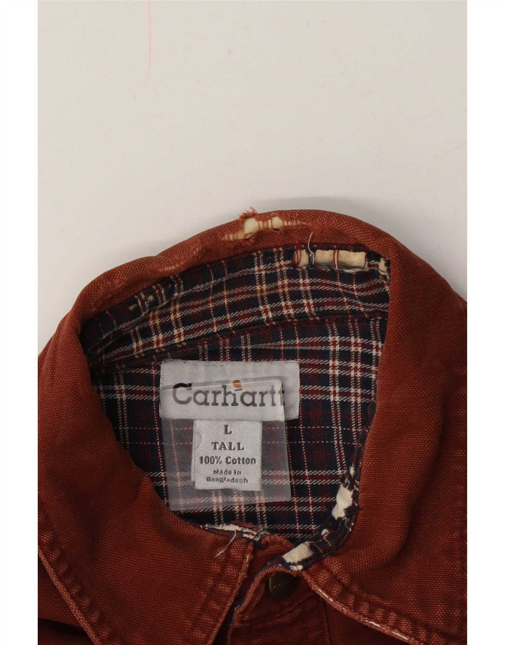 Koszula drwalowa Carhartt, duża, brązowa, bawełniana