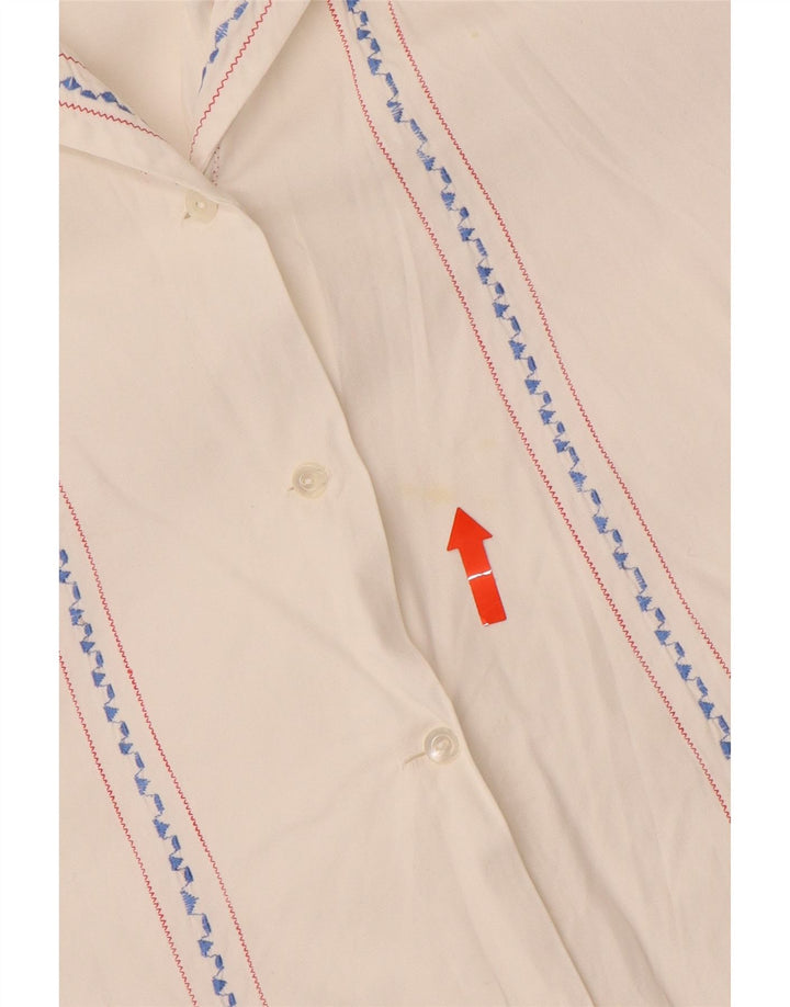 Damska bluzka koszulowa VINTAGE UK 16 w duże białe paski