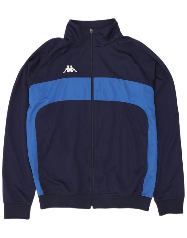 Męska kurtka dresowa Kappa 2XL Granatowy poliester z blokami kolorów