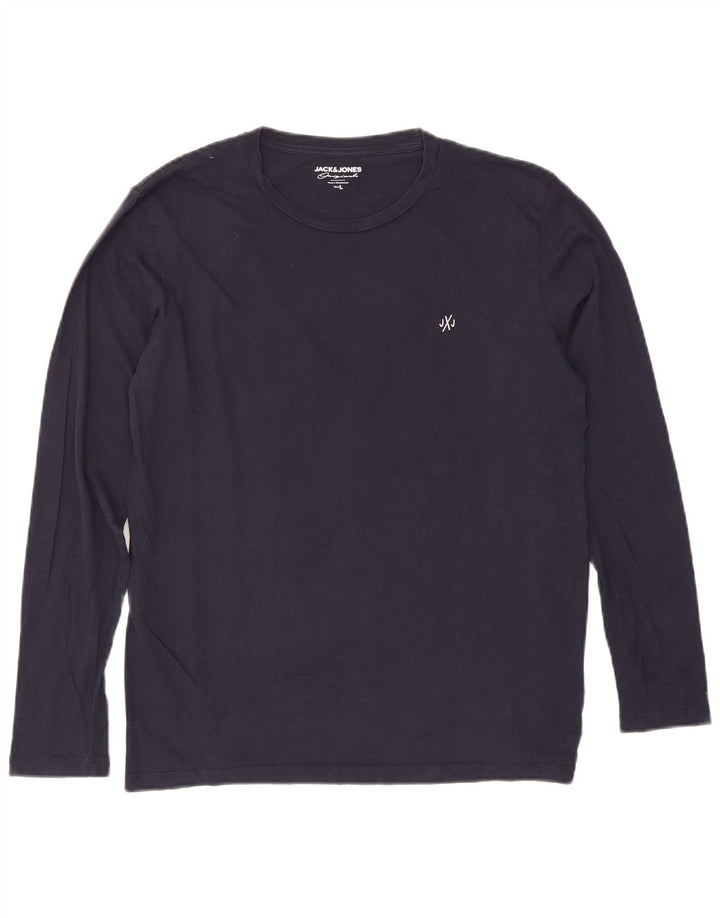 Męski top Jack & Jones z długim rękawem, duży, granatowy, bawełniany