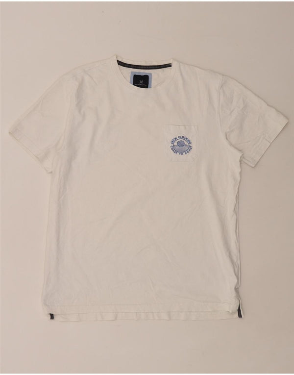 CREW CLOTHING Męski T-shirt Top XL Biała bawełna