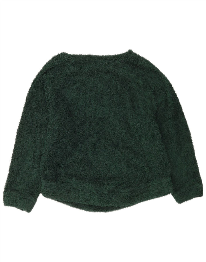 Damski sweter oversize Benetton z polaru UK 10, mały, zielony, poliester
