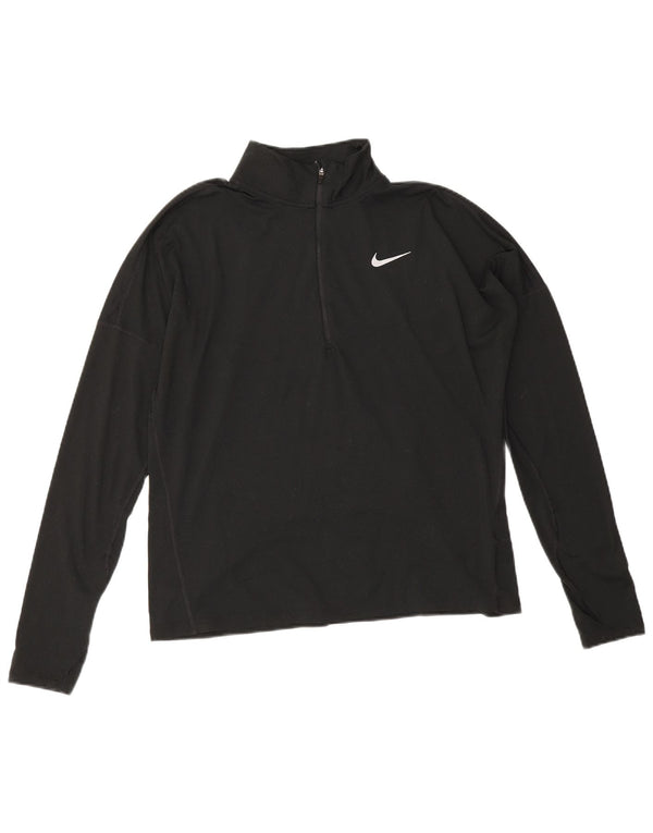 Damski dres Nike Dri Fit z zamkiem błyskawicznym na szyi, UK 14, średni czarny
