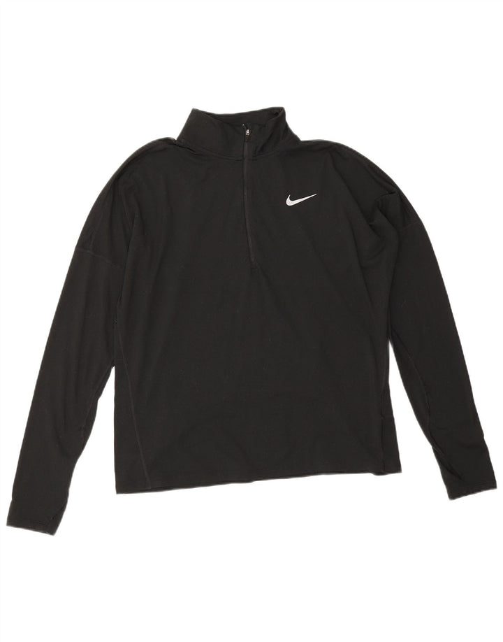Damski dres Nike Dri Fit z zamkiem błyskawicznym na szyi, UK 14, średni czarny