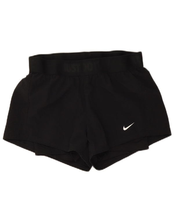 Damskie spodenki sportowe Nike Dri Fit UK 10, małe, czarne, poliestrowe
