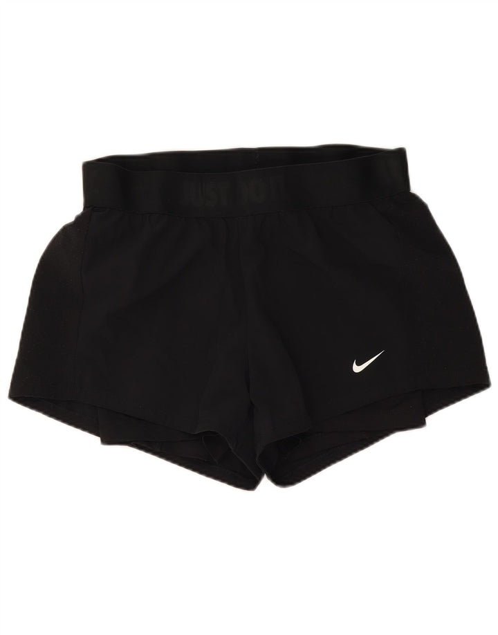 Damskie spodenki sportowe Nike Dri Fit UK 10, małe, czarne, poliestrowe