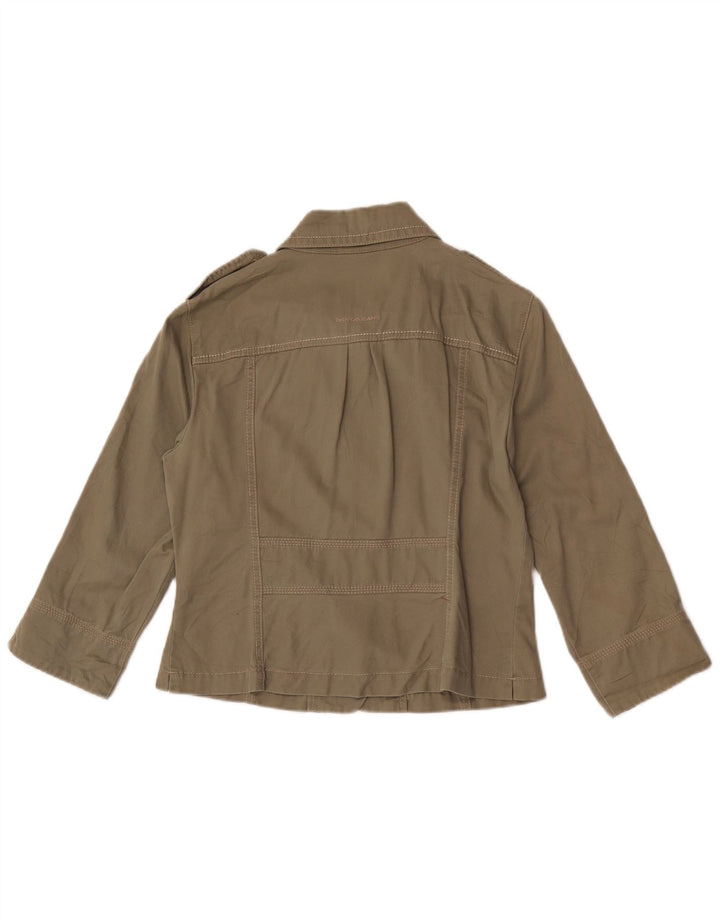 Damska kurtka wojskowa DKNY z rękawem 3/4, UK 14, średnia bawełna khaki