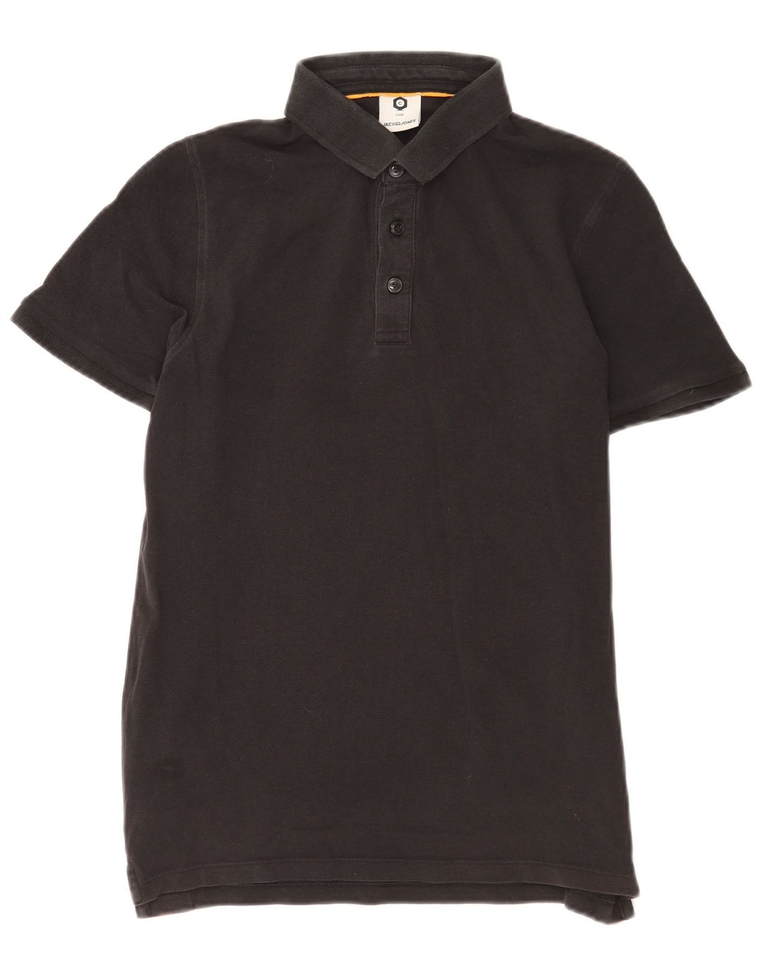 Męska koszulka polo Jack & Jones z grafiką, bawełniana w kolorze średniej czerni