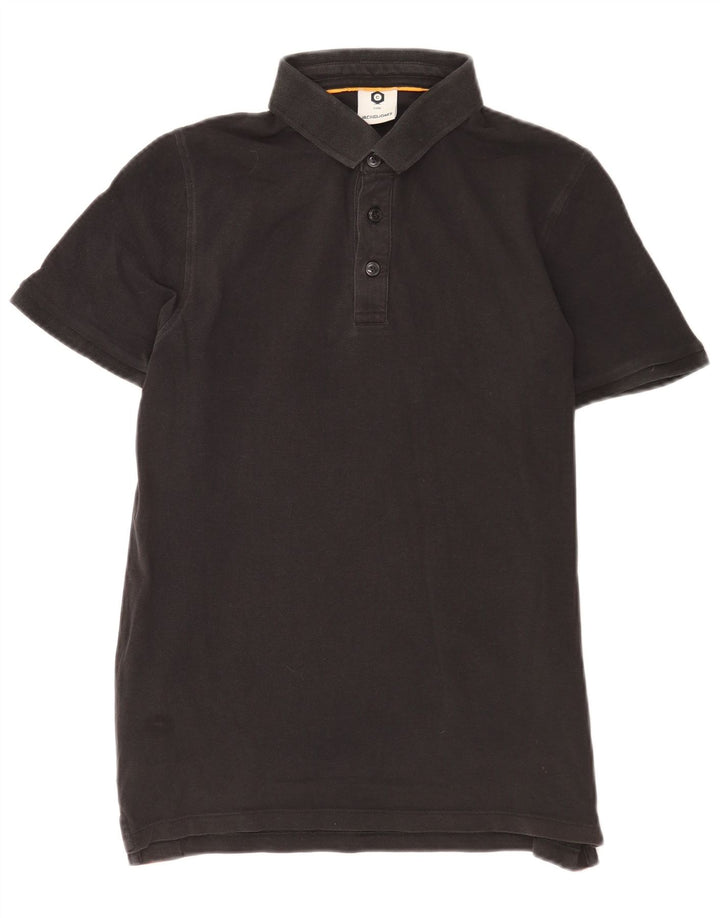 Męska koszulka polo Jack & Jones z grafiką, bawełniana w kolorze średniej czerni