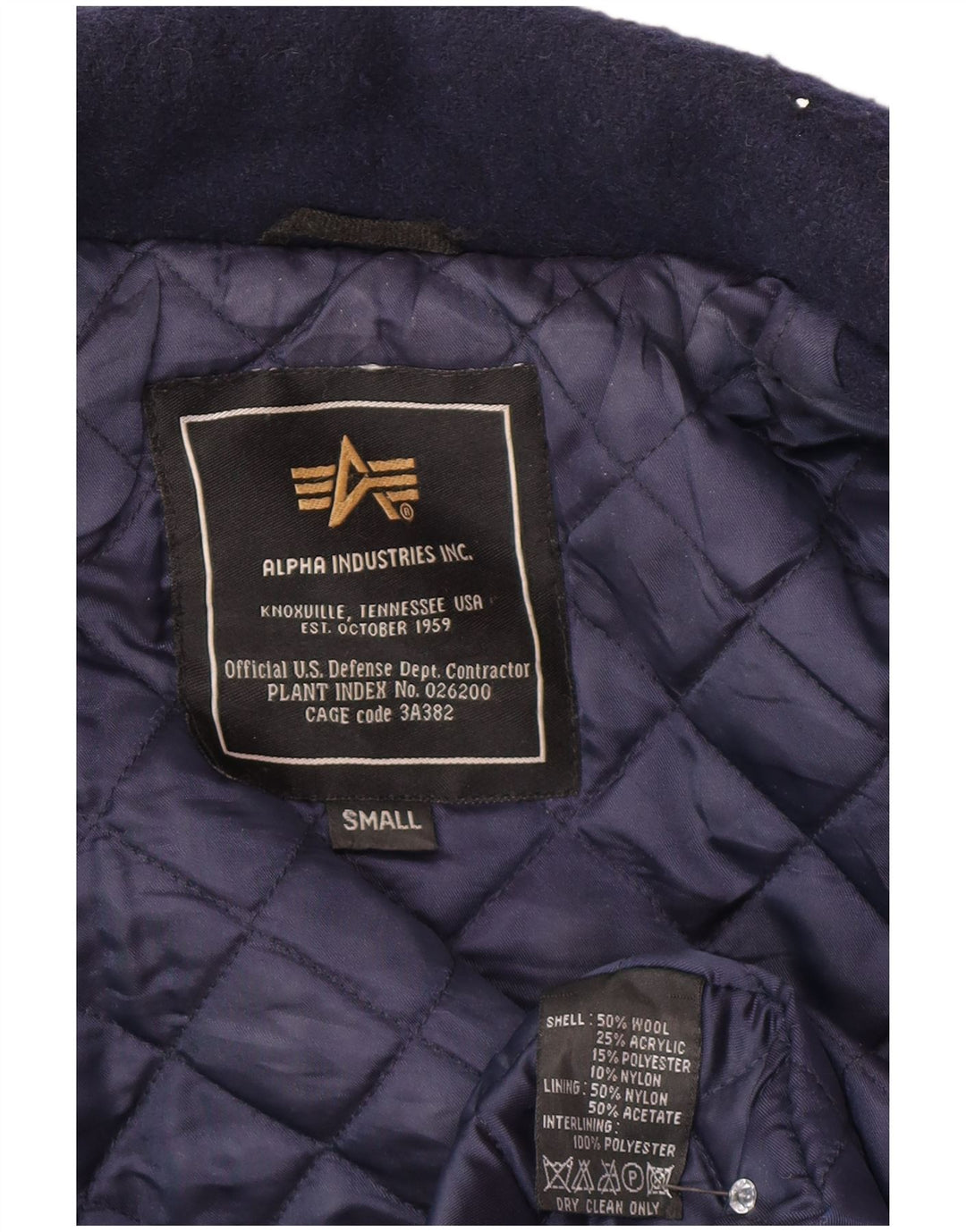 Damski płaszcz oversize Alpha Industries, brytyjski 10, mały, granatowy, wełniany