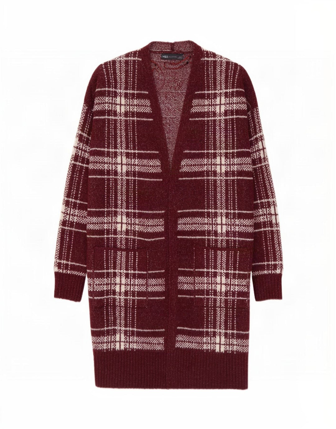 Marks & Spencer Damski sweter o przedłużonym fasonie, UK 14, średni burgund