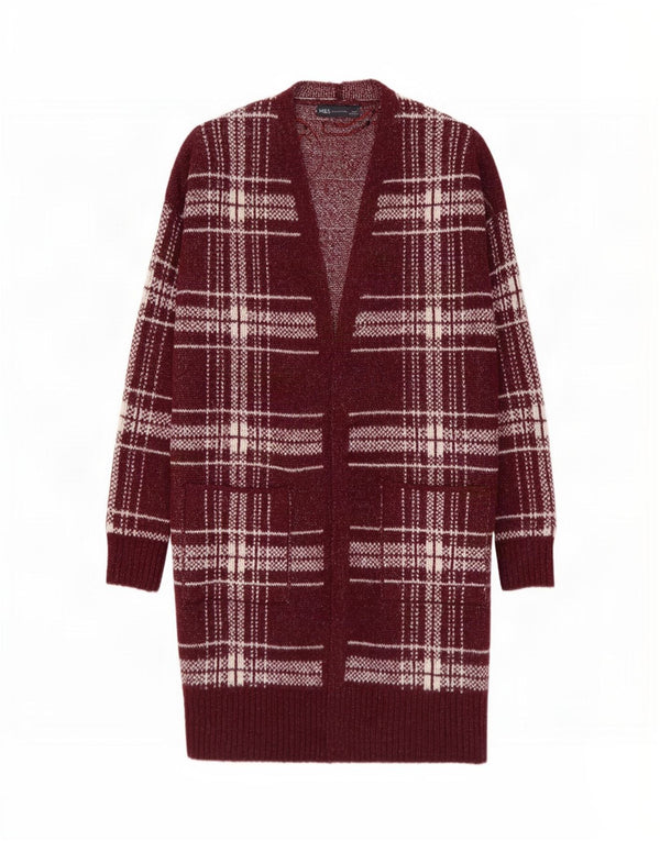 Marks & Spencer Damski sweter o przedłużonym fasonie, UK 14, średni burgund