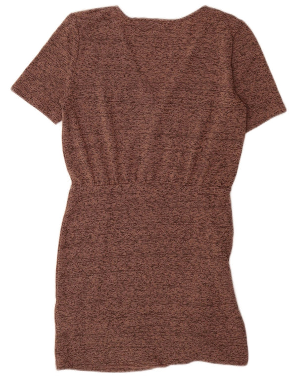 Zara Womens Sheath Dress UK 12 Medium Brown Flecked Polyester