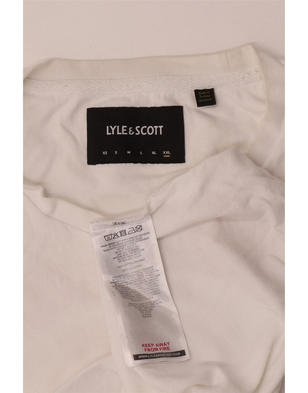 Męska koszulka z grafiką Lyle & Scott, 2XL, biała bawełna